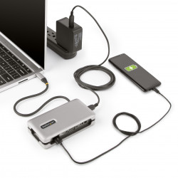 StarTech.com Adaptateur Multiport USB-C - 4K60Hz HDMI/VGA - Hub USB 3 Ports - 100W Power Delivery Pass-Through, GbE, Mini Stati