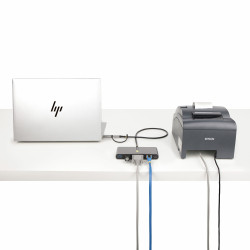 StarTech.com Hub USB-C à 2 Ports USB-A avec Ethernet et RS-232, Dongle USB-C vers USB-A, 100W PD Pass-Through, 2x USB-A 5Gbps,