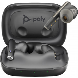 Poly Écouteurs noir charbon Voyager Free 60 UC M +adaptateur USB-C BT700 + étui de charge de base