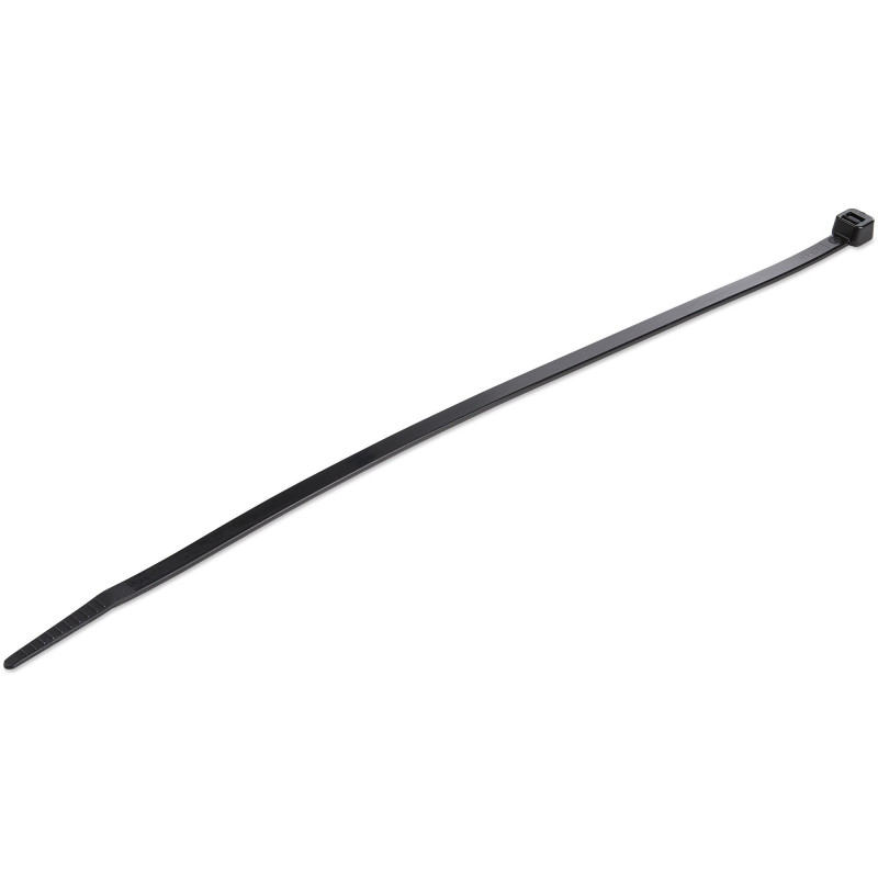 StarTech.com Colliers de Serrage 25 cm Noirs - Largeur 4 mm - Diam. faisceau 68 mm - Résistance traction 22 kg - Fermeture gli