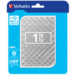 Verbatim Disque dur portable USB Store 'n' Go 3.0, 1 To, Argenté