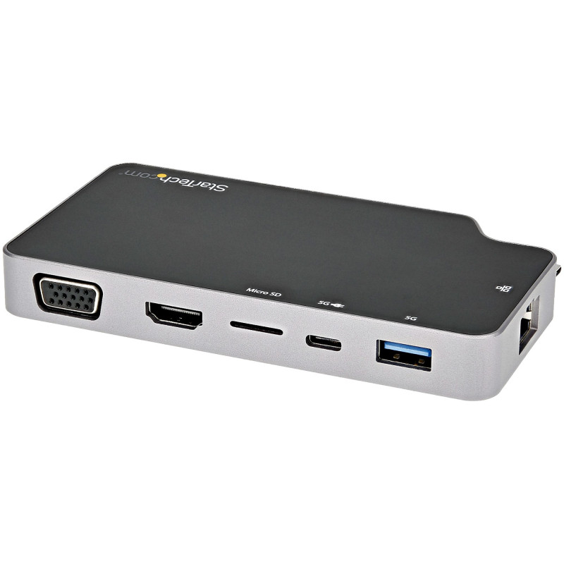 StarTech.com Adaptateur Multiport USB C - USB-C vers 4K HDMI ou VGA avec 100W Power Delivery Pass-through, 2-Port 10Gbps USB Hu