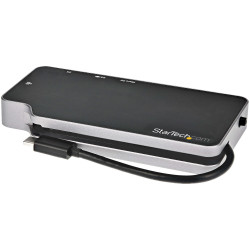 StarTech.com Adaptateur Multiport USB C - USB-C vers 4K HDMI ou VGA avec 100W Power Delivery Pass-through, 2-Port 10Gbps USB Hu