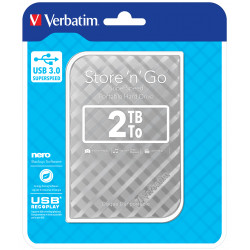 Verbatim Disque dur portable USB Store 'n' Go 3.0, 2 To, Argenté