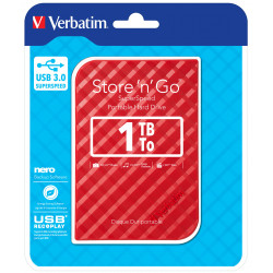 Verbatim Disque dur portable USB Store 'n' Go 3.0, 1 To - Rouge