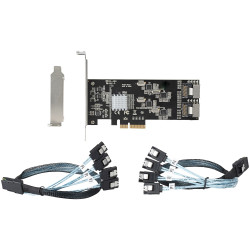 StarTech.com Carte Contrôleur SATA PCIe 8 ports - Carte Extension SATA PCI Express 6Gbps avec 4 Contrôleurs Hôte - Carte SAT