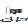 StarTech.com Carte Contrôleur SATA PCIe 8 ports - Carte Extension SATA PCI Express 6Gbps avec 4 Contrôleurs Hôte - Carte SAT