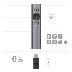 Logitech 910-004861 télécommande Bluetooth/RF Gris