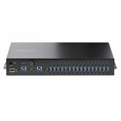 StarTech.com Hub Industriel à 16 Ports USB 5Gbps avec Adaptateur d'Alimentation, Boîtier Métallique, Montable, Protection ES