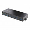 StarTech.com Hub Industriel à 16 Ports USB 5Gbps avec Adaptateur d'Alimentation, Boîtier Métallique, Montable, Protection ES