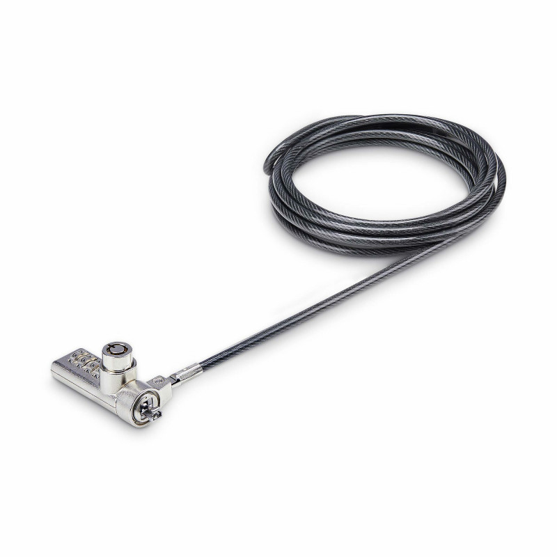 StarTech.com Lot de 10 Antivols à Double Accès pour Ordinateur Portable, Câble de Sécurité de 2m à Clé et à Combinaison