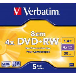 Verbatim DVD+RW 8cm Matt Silver 1,4 Go 5 pièce(s)
