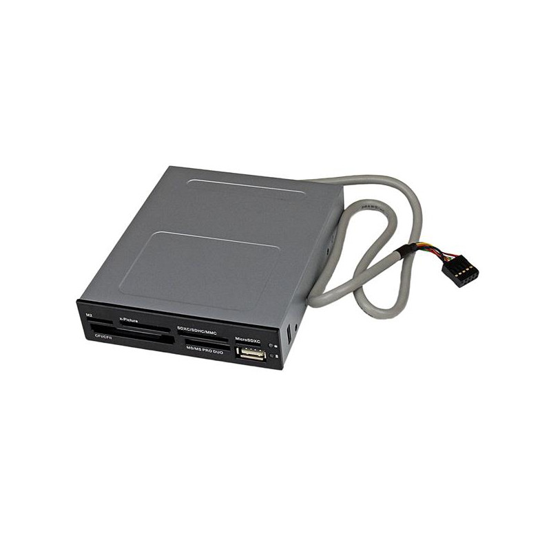 StarTech.com Lecteur de cartes mémoire interne de 3,5 pouces avec port USB 2.0 - Multicartes 22-en-1 - Noir