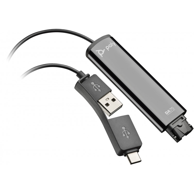 POLY Adaptateur DA75 USB vers QD Noir TAA
