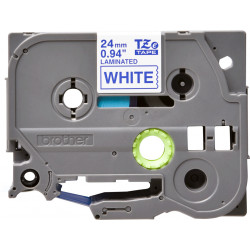 Brother TZe-253 - Cassette à ruban pour étiqueteuse originale – Bleu sur blanc, 24 mm de large