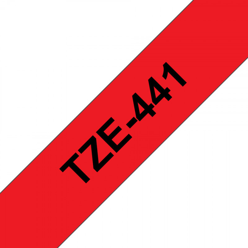Brother TZe-441 - Cassette à ruban pour étiqueteuse originale – Noir sur rouge, 18 mm de large