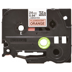 Brother Cassette à ruban pour étiqueteuse TZe-B51 originale – Orange fluorescent, 24 mm de large