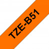 Brother Cassette à ruban pour étiqueteuse TZe-B51 originale – Orange fluorescent, 24 mm de large