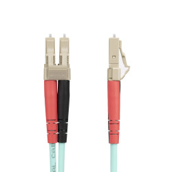 StarTech.com Câble à Fibre Optique Multimode LC/UPC vers LC/UPC OM4, Fibre LOMMF/VCSEL Zipcord 50/125µm, Réseaux 100G, Faib
