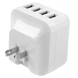 StarTech.com Chargeur mural USB à 4 ports - (34 W/6,8 A) - Chargeur de voyage international - Blanc