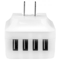 StarTech.com Chargeur mural USB à 4 ports - (34 W/6,8 A) - Chargeur de voyage international - Blanc