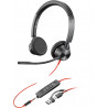 POLY Micro-casque Blackwire 3325 stéréo USB-C + connexion 3,5 mm + adaptateur USB-C/A