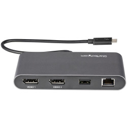 StarTech.com Mini Station d'Accueil Thunderbolt 3 - Dock Portable pour Deux Écrans avec DP 4K 60Hz, 1x hub USB-A (USB 3.0/5 Gb