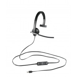 Logitech 981-000514 écouteur/casque Avec fil Arceau Bureau/Centre d'appels USB Type-A Noir, Argent