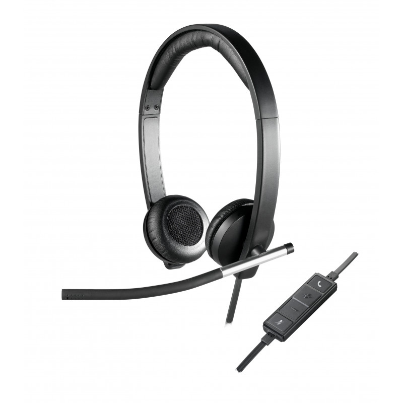 Logitech 981-000519 écouteur/casque Avec fil Arceau Bureau/Centre d'appels USB Type-A Noir, Argent
