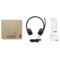 Lenovo 4XD1K18260 casque Avec fil Arceau Musique/Quotidien USB Type-A Noir