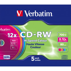 Verbatim CD-RW Colour 12x...