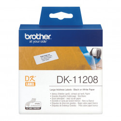 Brother DK-11208 - Rouleau d'étiquettes original – Noir sur blanc, 38 x 90 mm