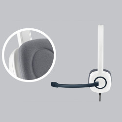 Logitech 981-000350 écouteur/casque Avec fil Arceau Bureau/Centre d'appels Blanc
