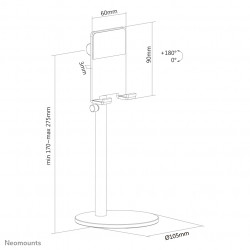 Neomounts DS10-200SL1 Support pour téléphone jusqu'à 7" - réglable en hauteur - universel