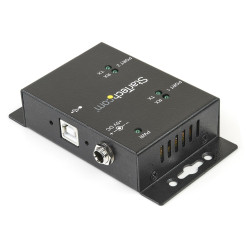StarTech.com Hub adaptateur industriel USB vers série 2 ports à fixation murale avec clips de rail DIN
