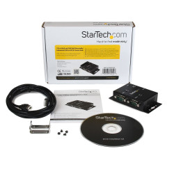 StarTech.com Hub adaptateur industriel USB vers série 2 ports à fixation murale avec clips de rail DIN