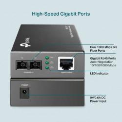 TP-Link MC210CS convertisseur de support réseau 1000 Mbit/s 1310 nm Monomode Noir