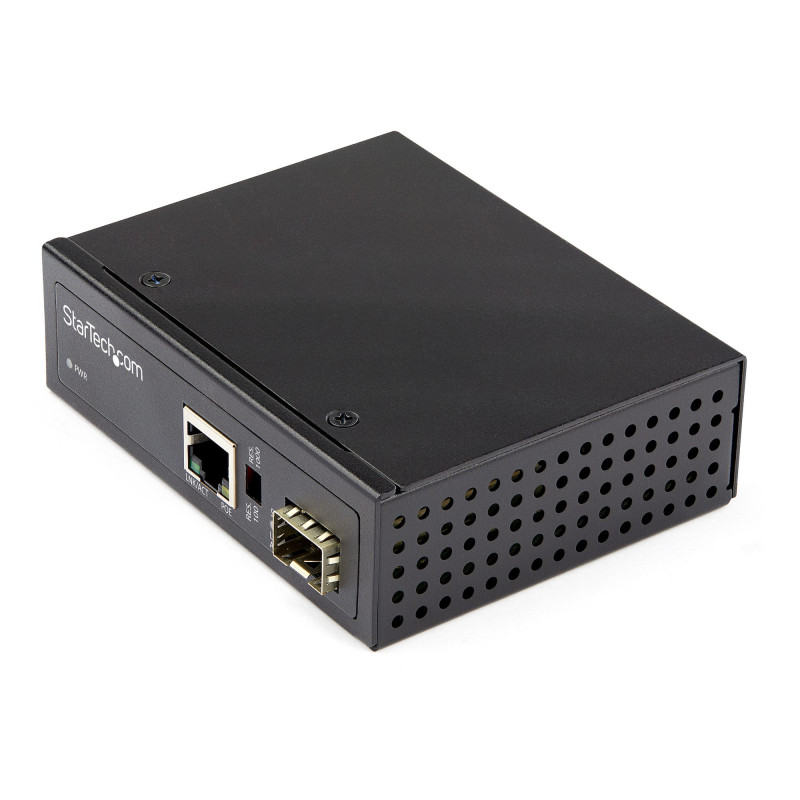 StarTech.com Convertisseur Fibre RJ45 PoE+ Industriel 60W - SFP vers RJ45 - Gigabit Fibre Optique Mono Mode/Multi Mode vers Cui