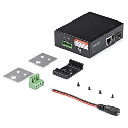 StarTech.com Convertisseur Fibre RJ45 PoE+ Industriel 60W - SFP vers RJ45 - Gigabit Fibre Optique Mono Mode/Multi Mode vers Cui