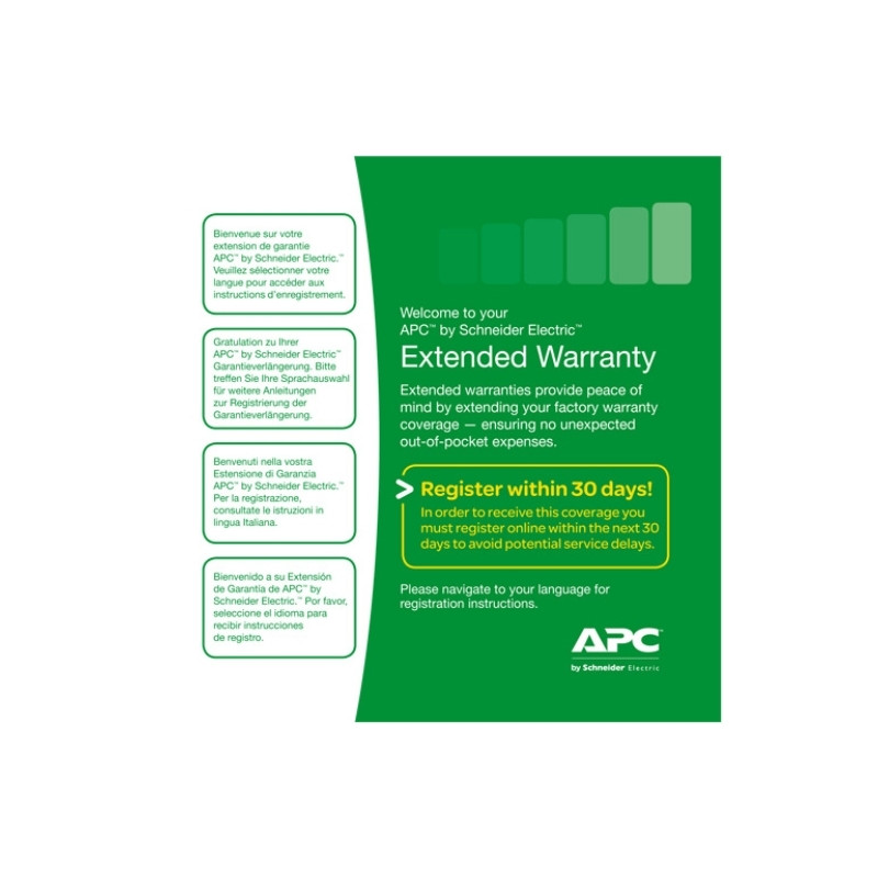 APC WEXTWAR1YR-SE-03 extension de garantie et support 1 licence(s) 1 année(s)