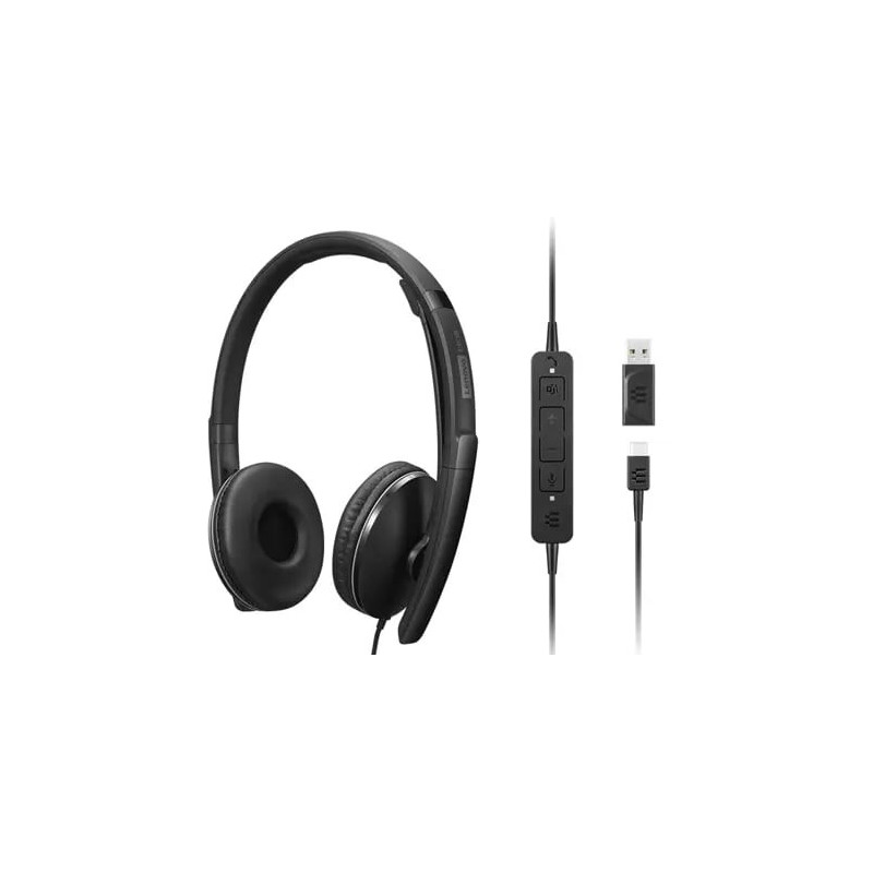 Lenovo 4XD1M45627 écouteur/casque Avec fil Arceau USB Type-C Noir