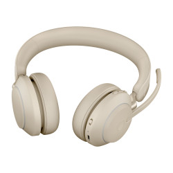 Jabra Evolve2 65 Casque Sans fil Arceau Bureau/Centre d'appels USB Type-A Bluetooth Beige