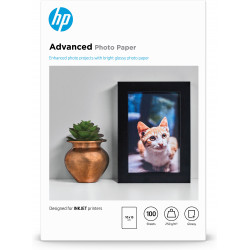 HP Papier brillant sans bordure Advanced (100 feuilles/10 x 15 cm)