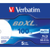Verbatim BD-R XL 100 Go* 4x Wide Inkjet Printable Boîtier avec lot de 5