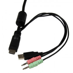 StarTech.com Switch Commutateur KVM 2 Ports USB, HDMI avec Audio et Câbles pour 2 PC sur 1 écran - Auto Alimenté