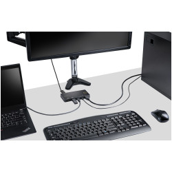 StarTech.com Switch KVM Hybride 2 Ports USB-A + HDMI & USB-C - Écran Unique HDMI 2.0 4K 60Hz - Commutateur KVM Compact HDMI De