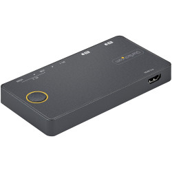 StarTech.com Switch KVM Hybride 2 Ports USB-A + HDMI & USB-C - Écran Unique HDMI 2.0 4K 60Hz - Commutateur KVM Compact HDMI De