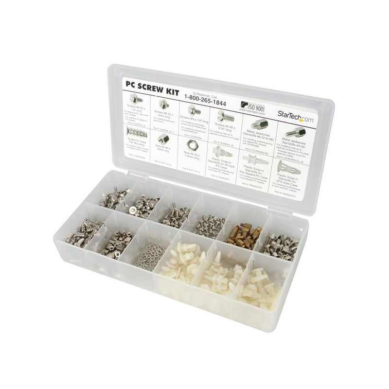 StarTech.com Ensemble de vis d'ordinateur, assortiment de luxe - Vis, écrous et entretoises