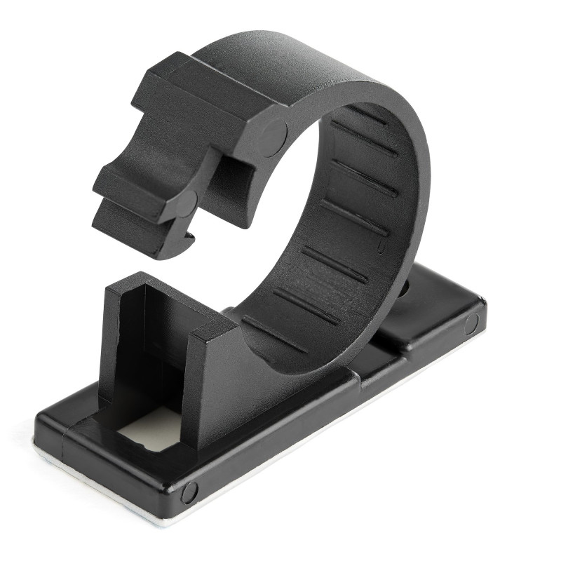 StarTech.com 100 Pinces Attache Câbles Adhésives Noir, Organiseur Câbles Réseau/Ethernet/Bureau/Ordinateur, Range Câbles B