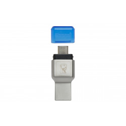 Kingston Technology MobileLite Duo 3C lecteur de carte mémoire USB 3.2 Gen 1 (3.1 Gen 1) Type-A/Type-C Bleu, Argent